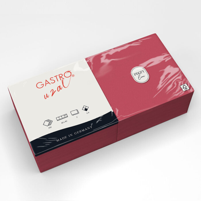 Gastro Uzal Zelltuchservietten 40x40cm Velvet Bordeaux