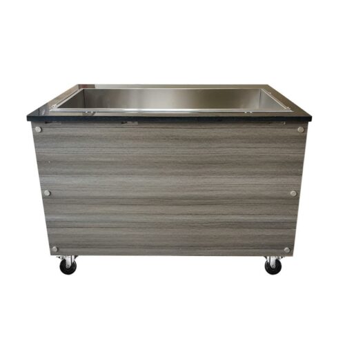 SNACK-Line Bain-Marie Theke 2x GN1/1, Granit rosa-grau, 88x82x85,5 – Bild 2