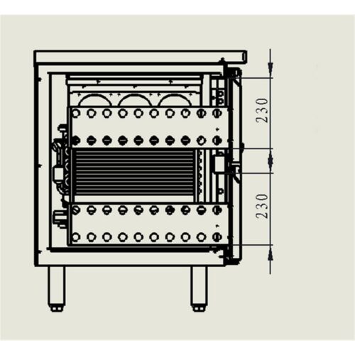 Kühltisch mit 4 Schubladen mit Aufkantung, Umluft, 136x70 – Bild 4