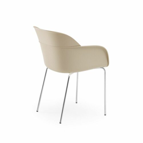 Stuhl Shell-M Beige mit Armlehne – Bild 2