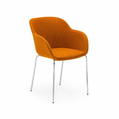 Stuhl Shell-M Pad Orange mit Armlehne – Bild 1