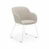 Stuhl Shell-U Pad Ecru mit Armlehne