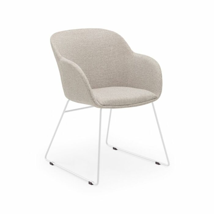 Stuhl Shell-U Pad Ecru mit Armlehne
