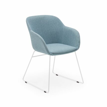 Stuhl Shell-U Pad Eisblau mit Armlehne