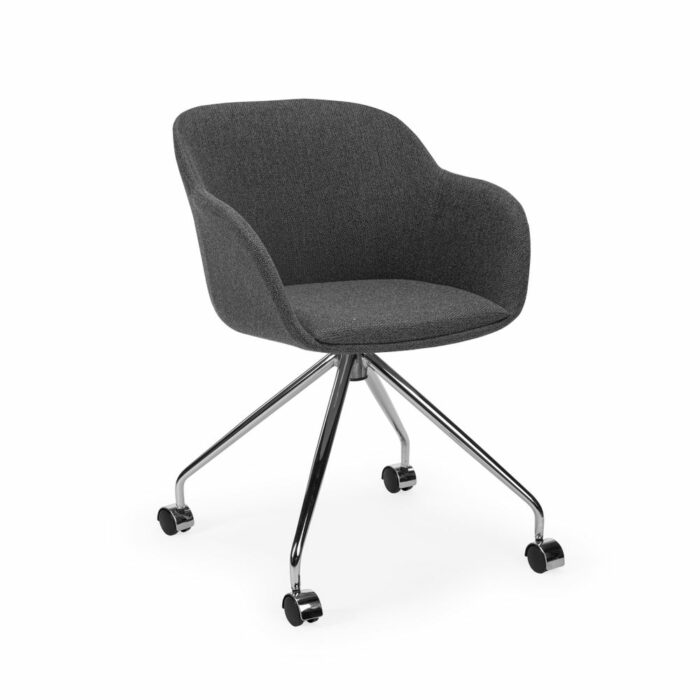 Stuhl Shell-O Pad Anthrazit mit Armlehne