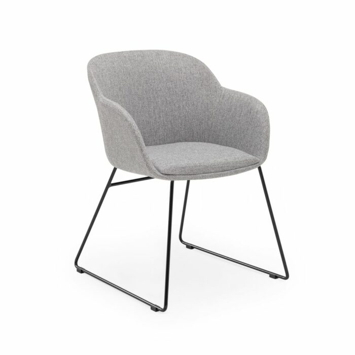 Stuhl Shell-U Pad Grau mit Armlehne