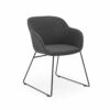 Stuhl Shell-U Pad Anthrazit mit Armlehne