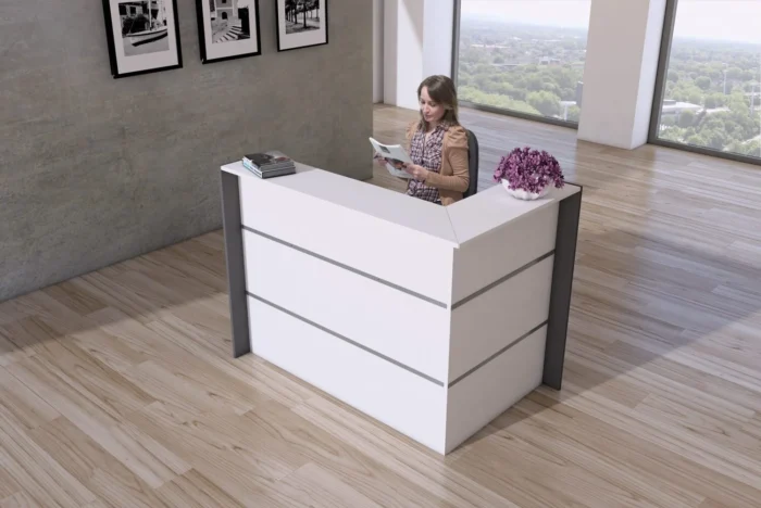 Empfangstheke Bari S1 Weiß