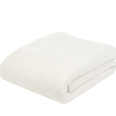 Mikroflauschdecke Premium-Cashmerefeeling Wollweiß