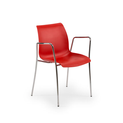 Stuhl Laser-M Rot mit Armlehne
