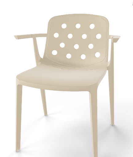 Stuhl Isidora Sand mit Armlehne – Bild 1