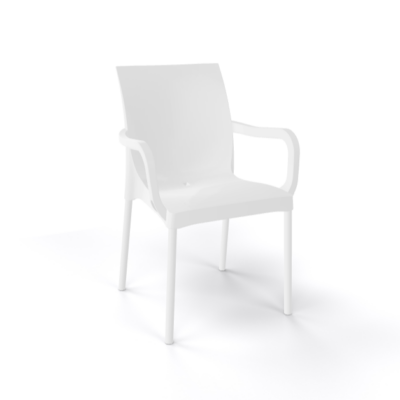 Stuhl Iris Weiß mit Armlehne
