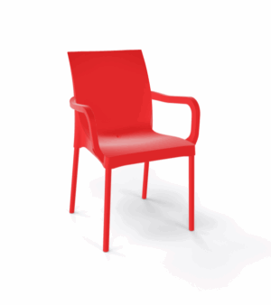 Stuhl Iris Rot mit Armlehne