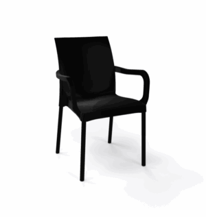 Stuhl Iris Schwarz mit Armlehne