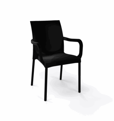 Stuhl Iris Schwarz mit Armlehne