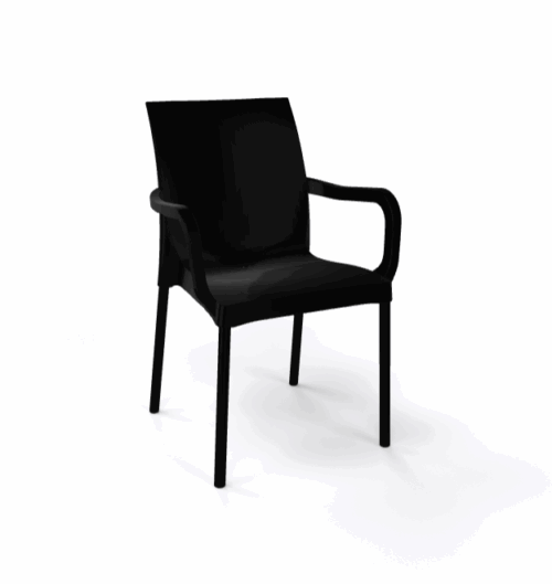 Stuhl Iris Schwarz mit Armlehne