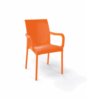 Stuhl Iris Orange mit Armlehne