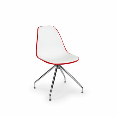 Stuhl EOS-Z – Weiß/Rot mit Chrombeinen