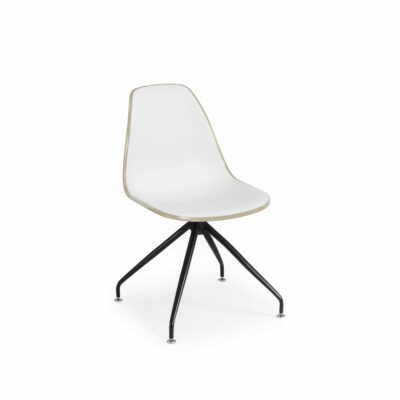 Stuhl EOS-Z – Weiß/Beige mit schwarzen Beinen
