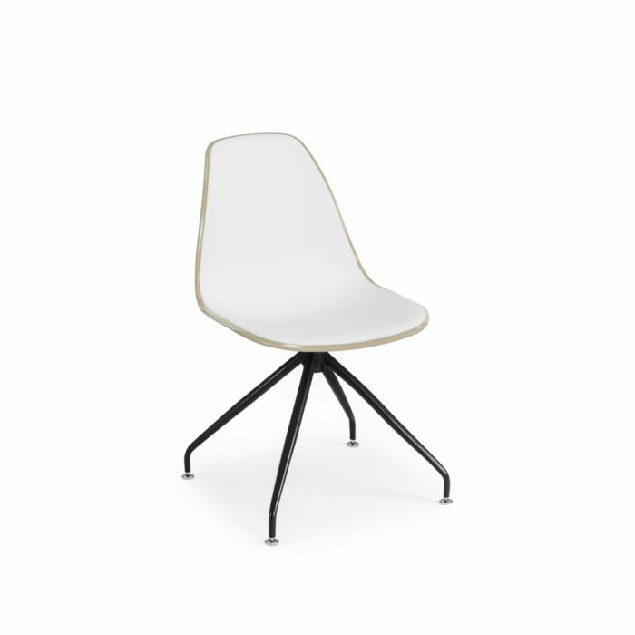 Stuhl EOS-Z – Weiß/Beige mit schwarzen Beinen