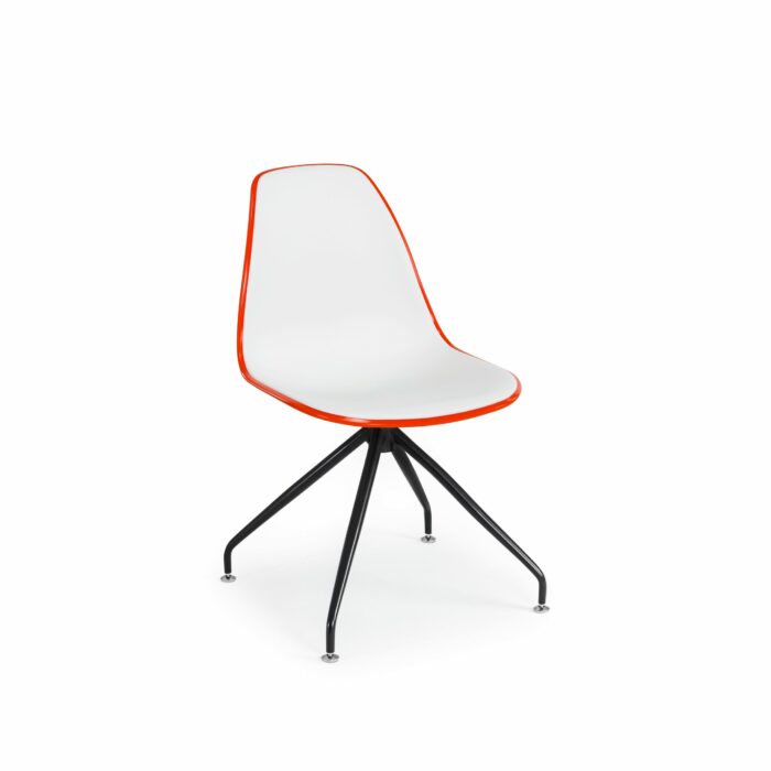 Stuhl EOS-Z – Weiß/Orange mit schwarzen Beinen