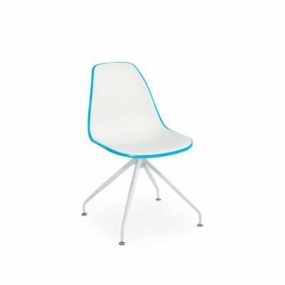 Stuhl EOS-Z – Türkis mit weißen Beinen