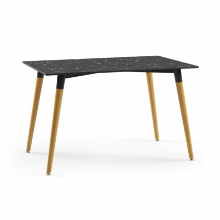 Rechteckiger Tisch Lamax-NQ Schwarz Terrazzo (3 Größen)