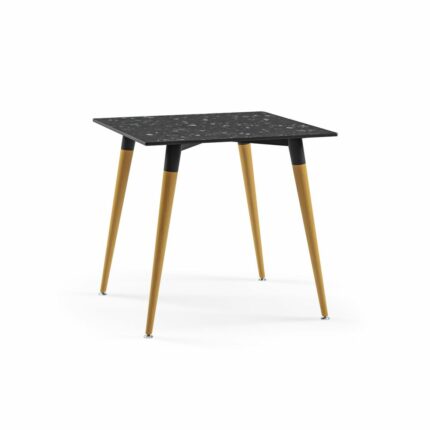 Quadratischer Tisch Lamax-NQ Schwarz Terrazzo