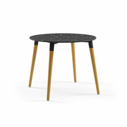 Runder Tisch Lamax-NQ Schwarz Terrazzo