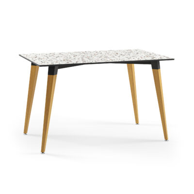 Rechteckiger Tisch Holz Lamax Y Weiß Terrazzo