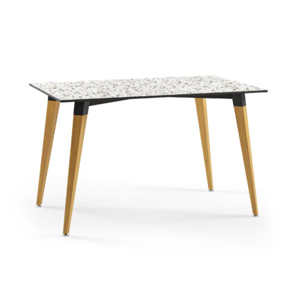 Rechteckiger Tisch Holz Lamax Y Weiß Terrazzo