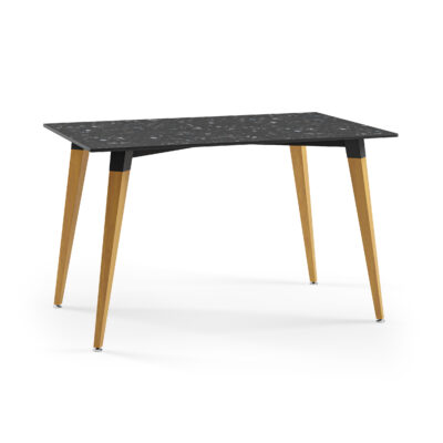 Rechteckiger Tisch Holz Lamax Y Schwarz Terrazzo