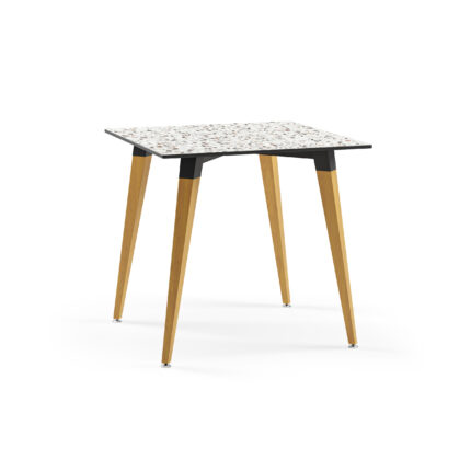 Quadratischer Tisch Holz Lamax Y Weiß Terrazzo (3 Größen)