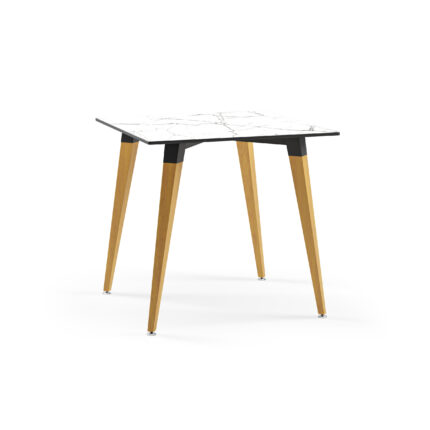 Quadratischer Tisch Holz Lamax Y Weißer Marmor