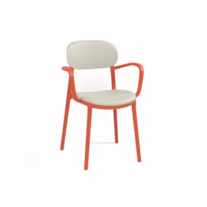 Stuhl Ali Pad Orange/Beige mit Armlehne