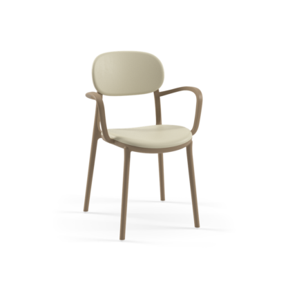 Stuhl Duo Pad Beige mit Armlehne
