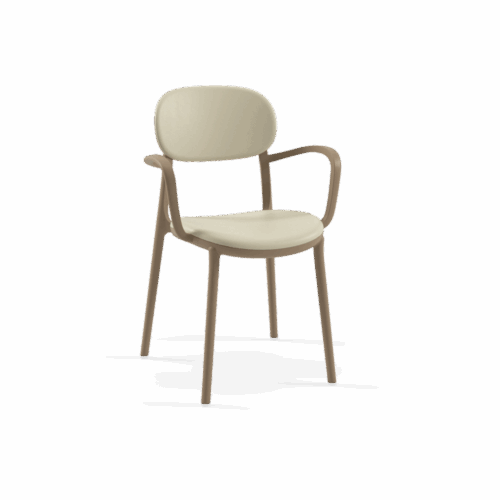 Stuhl Duo Pad Beige mit Armlehne