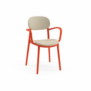 Stuhl Duo Pad Orange/Beige mit Armlehne
