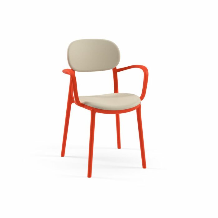 Stuhl Duo Pad Orange/Beige mit Armlehne