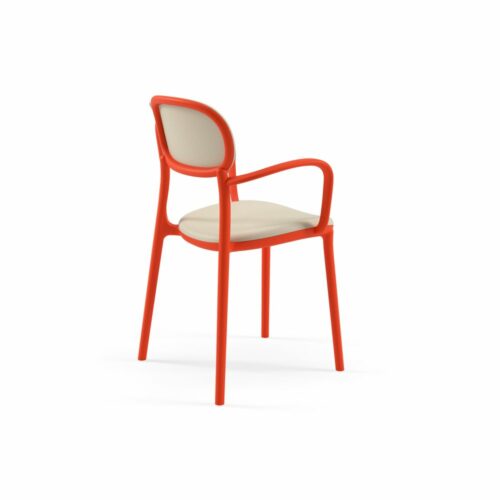 Stuhl Duo Pad Orange/Beige mit Armlehne – Bild 3