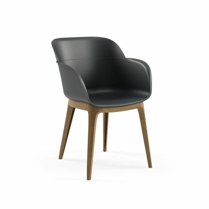 Stuhl Shell-WP Anthrazit mit Armlehne