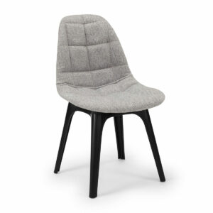 Stuhl Eos W Pad – Grau mit schwarzen Beinen