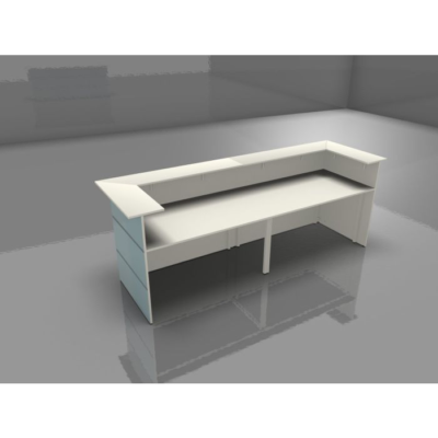 Empfangstheke Atlantis 6 Weiß / Glas