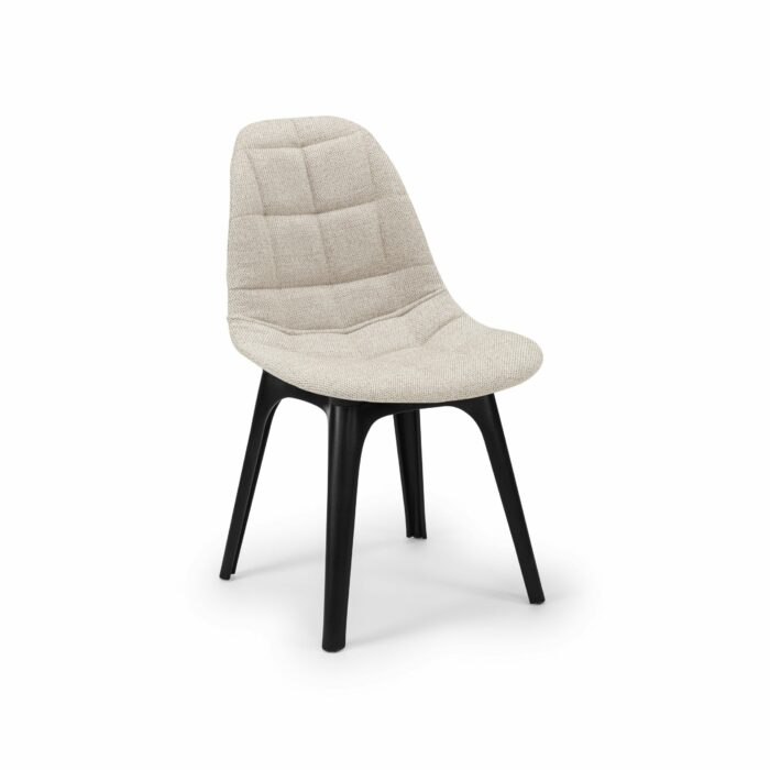 Stuhl Eos W Pad – Ecru mit schwarzen Beinen