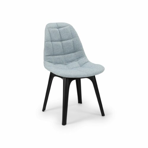 Stuhl Eos W Pad – Eisblau mit schwarzen Beinen