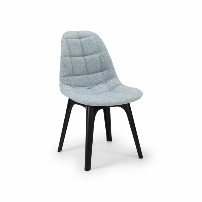 Stuhl Eos W Pad – Eisblau mit schwarzen Beinen
