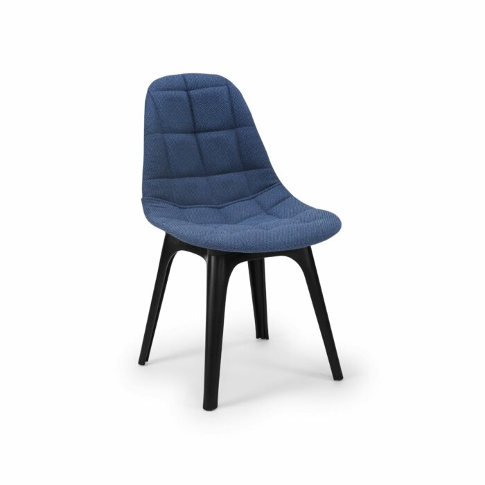 Stuhl Eos W Pad – Dunkelblau mit schwarzen Beinen