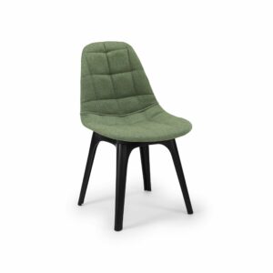 Stuhl Eos W Pad – Grün mit schwarzen Beinen