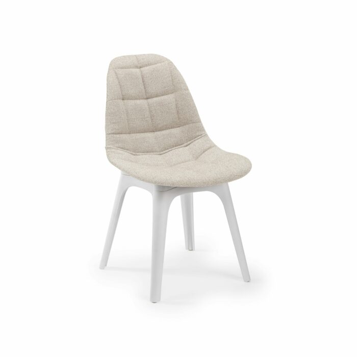 Stuhl Eos W Pad – Ecru mit weißen Beinen