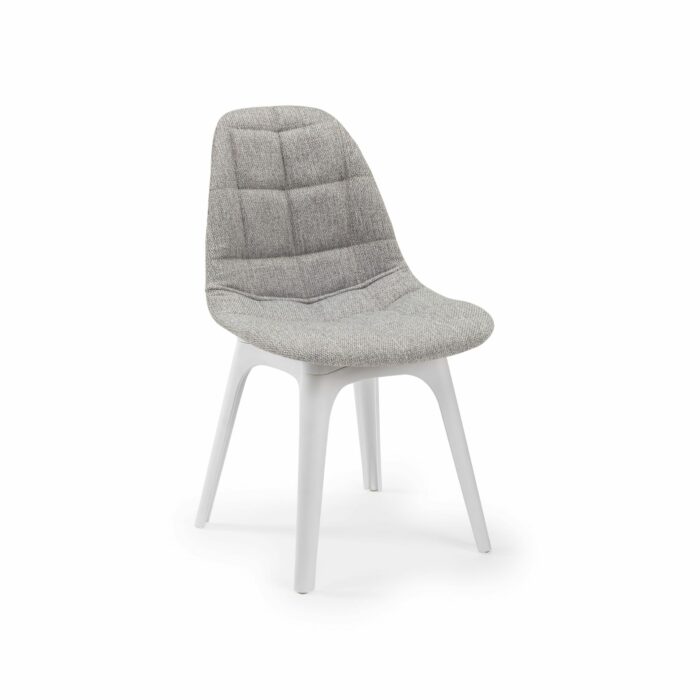 Stuhl Eos W Pad – Grau mit weißen Beinen